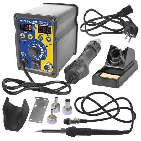 Паяльная станция 2 в 1 МЕГЕОН 00386 купить по низкой цене | МАКСПРОФИТ